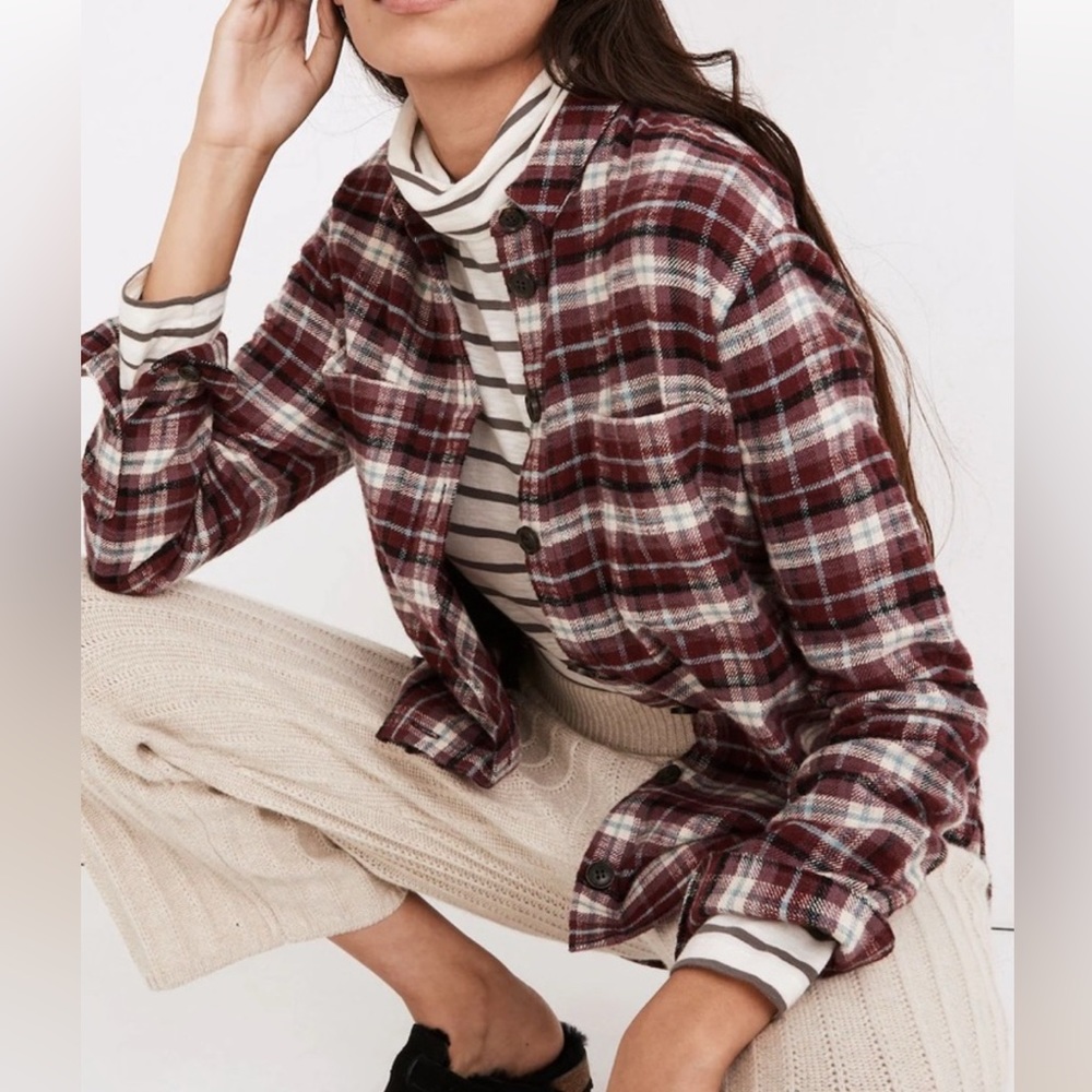 Madewell Plaid Flannel Shirt Shacket, size XS
